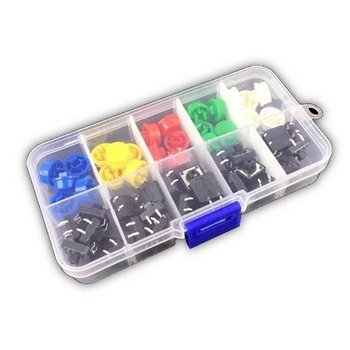 25pcs 12x12x7,3mm 5 Colors tactile button assortment kit for Arduino promociones 