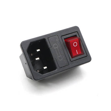 IEC C14 250V AC Male Mains Power Socket - with Switch and Fuse - AC-01