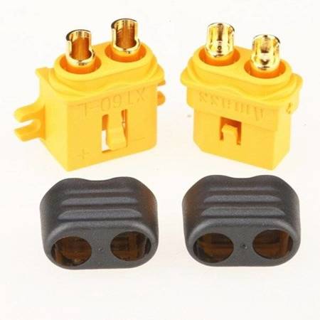 XT60-L Connector Set with Cover and Mounting Fastenings - Complete High-current Connector - 1 pair - AMASS